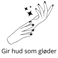 To hender med neglelakk som viser en skinnende hud med glød. Under hendende står det Gir hud som gløder. Dette referer til en av fordelene ved å bruke vårt serumlys som sin hudpleie.