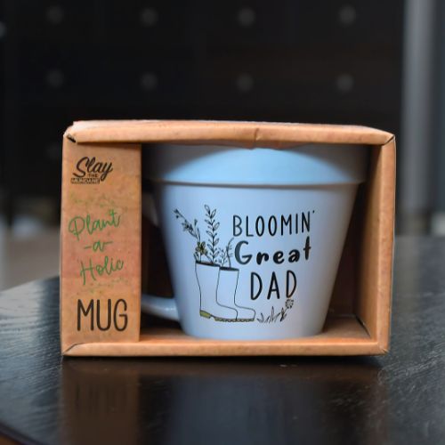 Blå plante potte krus til blooming great dad.