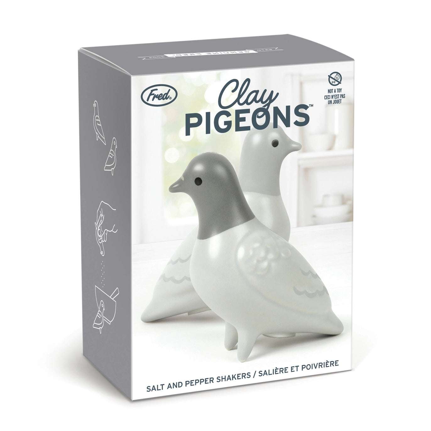 Esken til to Salt og pepperbøsser i keramikk. To søte duer. Disse er perfekt å gi bort i gave, da de kommer i denne flotte gave-esken. Dette er interiør til hjemmet som man blir glad i. Disse to duene vil garantert bli en koselig del av familien i mange år framover.