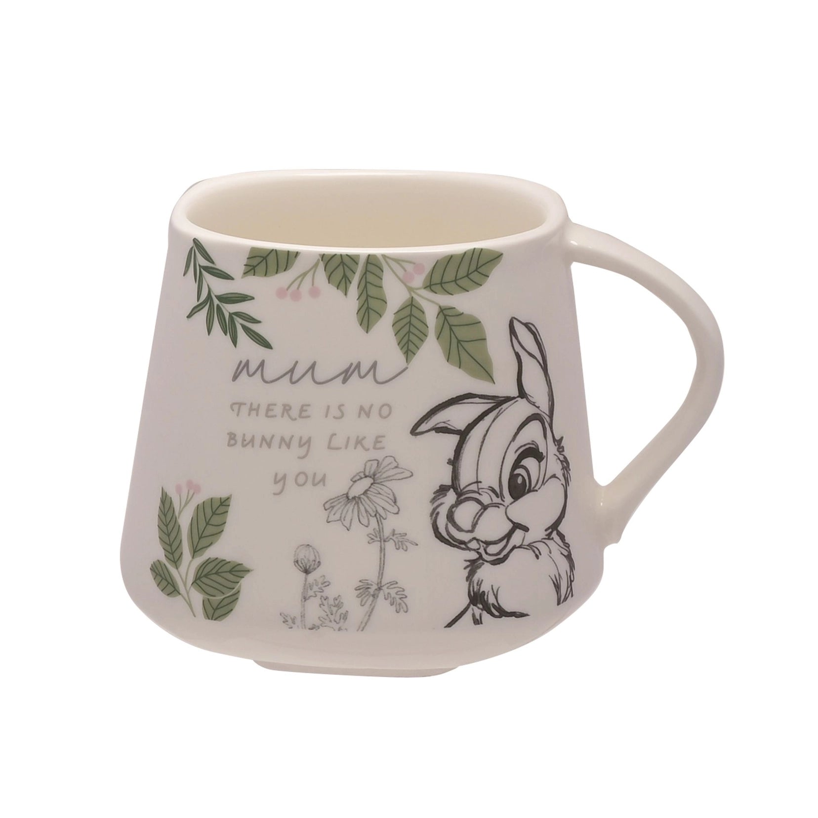 En kaffekopp med Trampe fra Disney. Koppen har teksten Mum - There is no bunny like you. En veldig koeselig kaffekopp til mamma