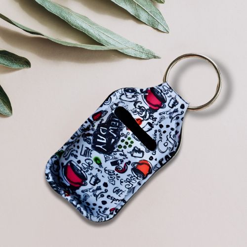 Airpods veske med kaffemotiv perfekt til å henge på nøkkelklypen.