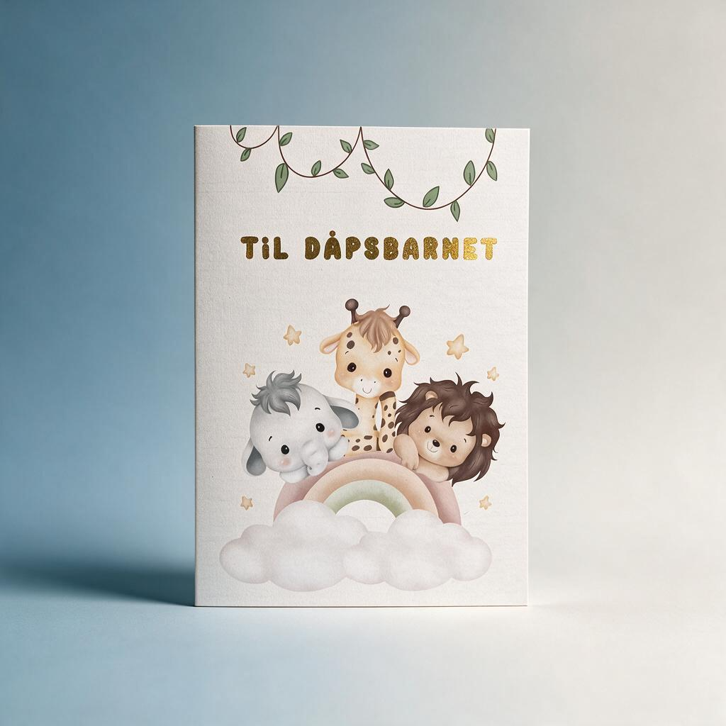 Skrapekort til dåp – Jungeldyr | Til dåpsbarnet