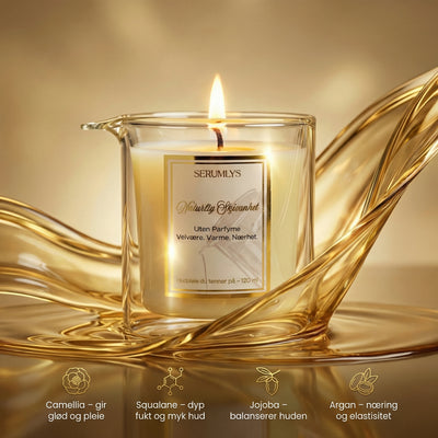 Informasjon om serumlyset. Luksuriøse og pleiende ingredienser. Squalane, jojobaolje, kameliaolje, arganolje. Absorberer lett, antioksidant-boost,anti-aldring, rik på e vitamin. Squalane, styrker barriren, hydrerer uten å tette porer. Balanserende fuktighet, roer ned, for alle hudtyper. 