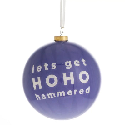 Julekule med morsom tekst - lets get hoho hammered