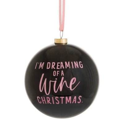 Julekule med tekst - I´m dreaming of a wine christmas