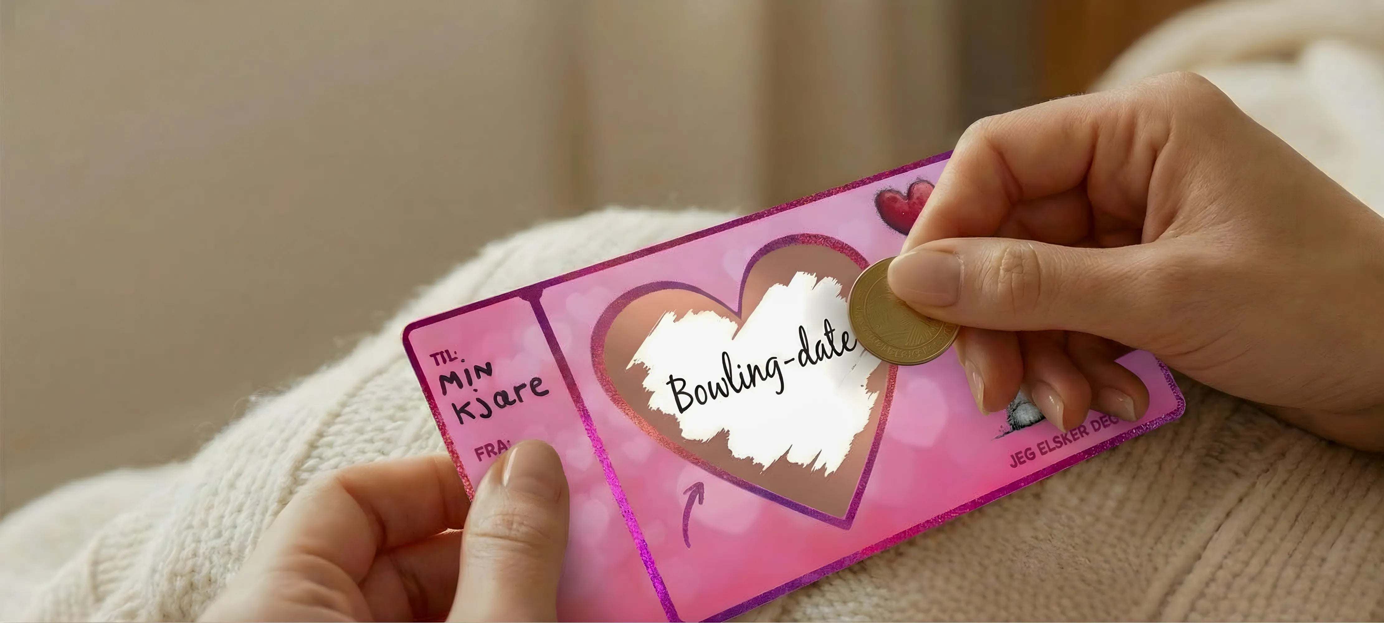 Skrapekort til alle anledninger. Bursdagskort med overraskelse. Skrap fram teksten med en mynt. Gi bort en gave som vil bli husket. Morsom og unik måte å gi bort en opplevelse på. Fortell noen du er glad i det på en helt spesiell måte som vil bli husket. Til og fra. Skrapeklistremerke følger med. Håndlaget kort med folie som skinner. 