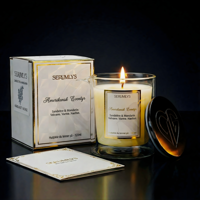 Rennende naturlige oljer som helles på kroppen. Silkemyk og glatt som raskt trekker inn i huden. Ro og egentid. En stund bare for deg selv. Ta deg tid, ro ned og bare vær til stede akkurat her, akkurat nå. Her ser man det man får med når man kjøper serumlyset. Nydelig eske, lyset med de herlige oljene og brosjyre med viktig informasjon og om hvordan det brukes og hva det inneholder. Alt er håndlaget i Norge. 