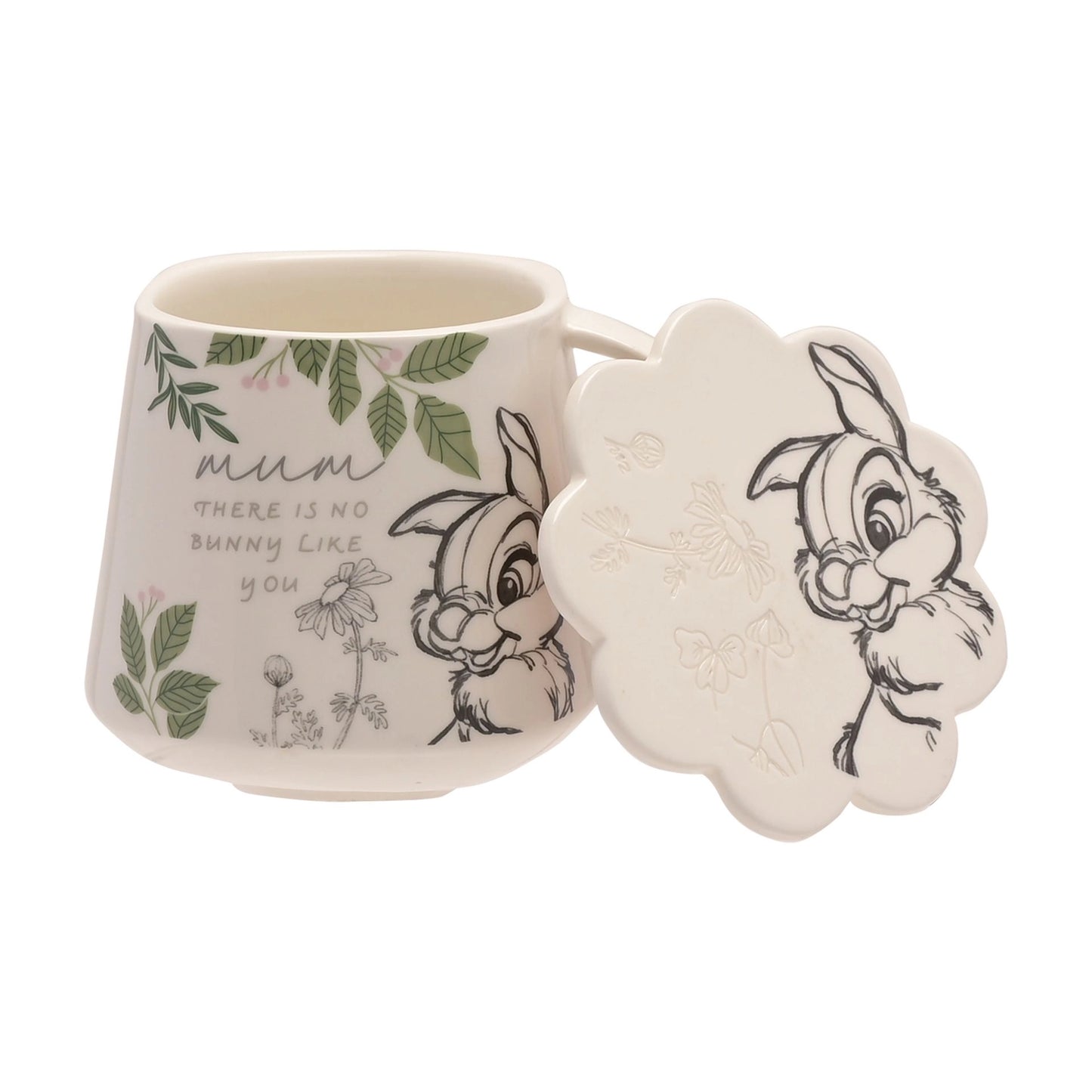 Disney Trampe kaffekopp med brikke. På koppen står det Mum there is no bunny like you.