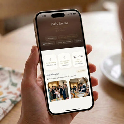 La gjestene bli fotografer i barnedåpen. Gjestene laster opp sine bilder som havner samlet i et album. Alle bilder kan lastes ned til mobil eller datamaskin. Storskjerm knappen sender live visning av alle bilder som lastes opp og oppdateres automatisk når gjestene laster opp nye bilder.