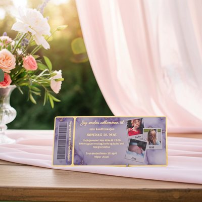 Konfirmasjonsinvitasjoner som inngangsbillett – med egne bilder og tekst