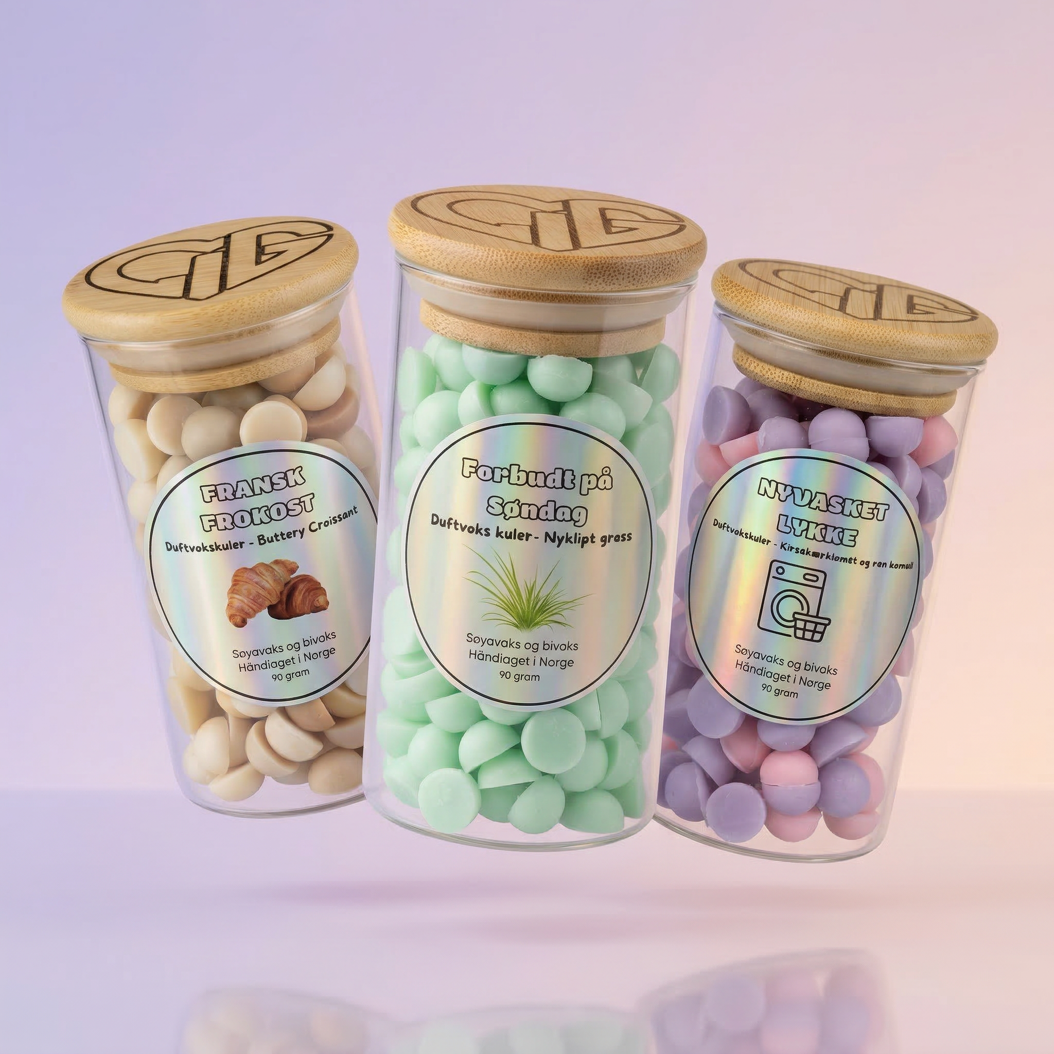 Håndlaget duftvoks - Forbudt på søndag - lukt av nyklipt gress