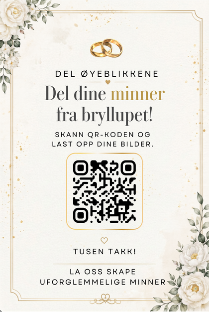 QR-kortet gjestene skanner i bryllupet
