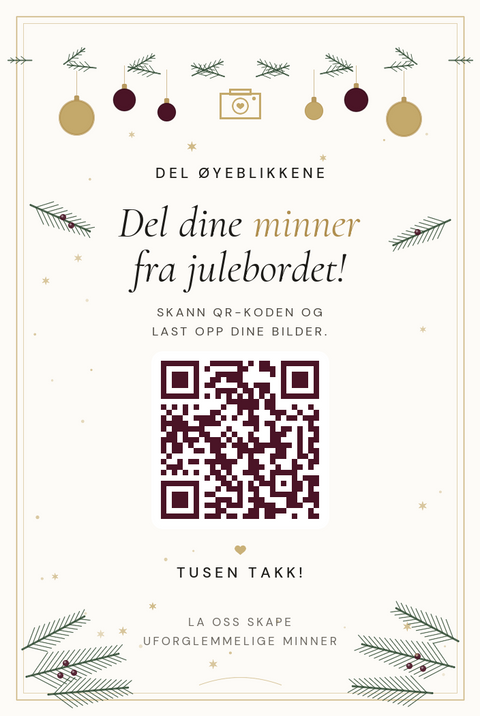 QR-kortet gjestene skanner på julebordet